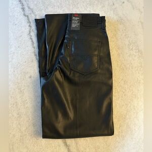 Levi’s Black 70s High Flare Faux Leather Pants Size 28/32 NWT